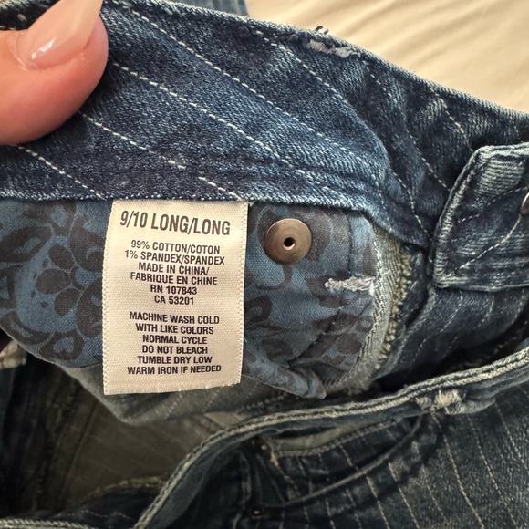 NWT Aeropostale Women's Dark Blue Pinstripe Boot Cut Jeans 9/10 Long - Picture 8 of 8